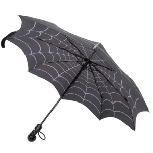 Chinese Manufacturers’ Custom Logo-Printing Automatic Folding Umbrella with Spiderweb Design and Automatic Handle