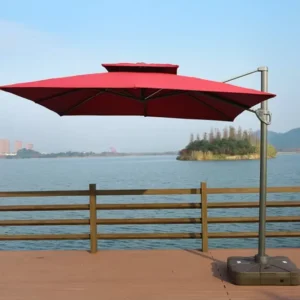 Chinese Roman Outdoor Parasol Umbrella with Aluminum for Coffee Shop Patio