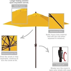 Circular Automatic Tilting Outdoor Garden Lawn Shading and Waterproof Garden Umbrella