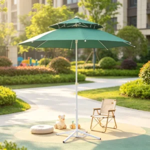 Classic 150cm Radius Outdoor Sunshade Umbrella Fiberglass Ribs Polyester Fabric UV Protection for Beach Patio Garden