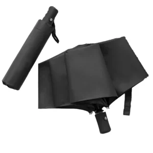 Classic 3-Fold Fully Automatic Double-Layer UV-Resistant Umbrella with Iron Tube