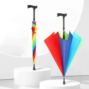Classic Long Handle Rainbow 8 Bone Elderly Walking Stick Umbrella Wear resistant and Non slip Outdoor Golf Umbrella
