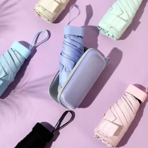 Classic Manual Mini Pocket Capsule UV Polyester Umbrella for Women