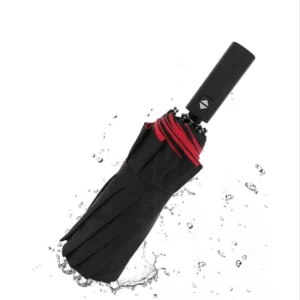 Classic Pongee Double-Layer 12-Rib Automatic Windproof UV Protection Umbrella