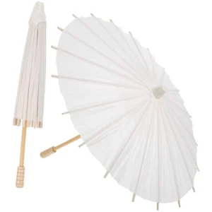 Classic Straight Pattern Folding Party White Paper Umbrella