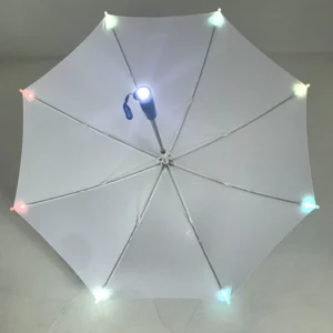 Classic UV Resistant LED Windproof Straight Umbrella Business Gifts Manual Opening Pongee Material 105cm Open Diameter
