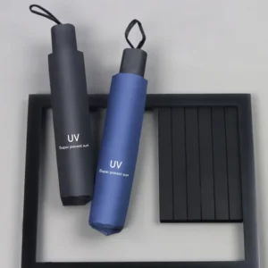 Clear Automatic Folding Rain and Sun Umbrella with Coating for Women and Men