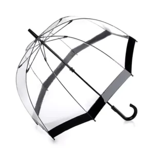 Clear Dome Fiberglass Straight Umbrella 8 Ribs Customizable Logo POE Panel Lightweight Travel 105cm