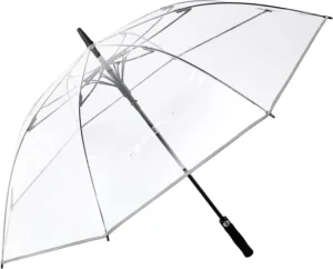 Clear Golf Umbrella, Manual Open, Windproof, Large Canopy with Storage Pouch