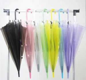 Clear Kid Umbrella Waterproof PVC Fabric Parasol for Student