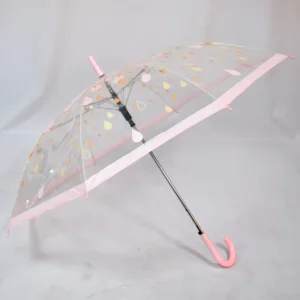 Clear Material Umbrella POE Transparent Umbrella With Rain Drop