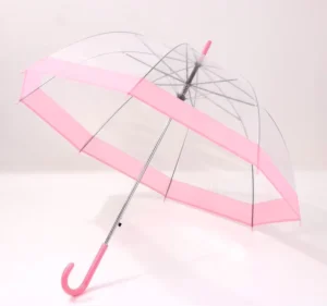 Clear Mushroom-Design Large Dome PVC POE Windproof Straight Umbrella