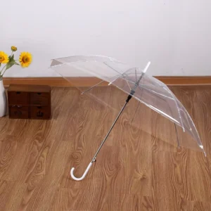 Clear PVC Transparent Rain Umbrella for Women and Girls
