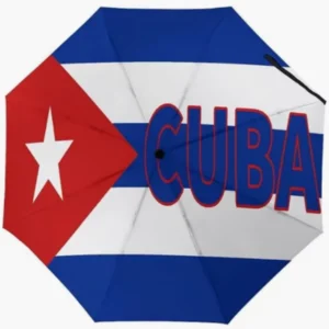 Clear Print Cuba Folding Umbrella Rainproof Sunproof Umbrella National Flag Emblem Pattern Print Fully Automatic Umbrella