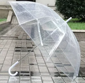 Clear See-Through Transparent Umbrella for Women Walking Rain Wedding