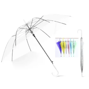 Clear Transparent Bubble Dome Stick Umbrella Windproof Easy-Grip Handle