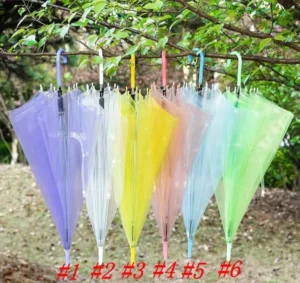 Clear Transparent PVC Rain Dome Bubble Umbrella with Long Handle Straight Stick, M0235