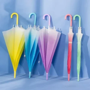 Clear Transparent PVC Straight Umbrella with Long Handle Modern Design Party Gifts Umbrella