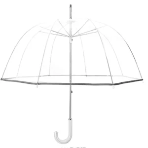 Clear Transparent Straight Umbrella Auto Open Wind Resistance for Wedding Use Rainy Proof