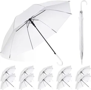 Clear Transparent Straight Umbrella Custom Logo Windproof Waterproof Umbrella Wedding Party Business Promotional Gift