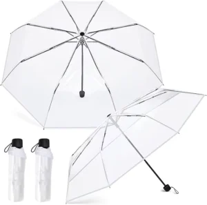 Clear Umbrella Dome Transparent Manual Open Transparent Folding Umbrella