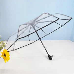 Clear Umbrellas for Rain Adult Clear Wedding Transparent Automatic Folding Umbrella Compact