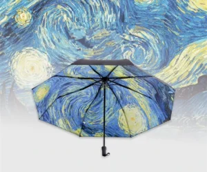 Color-Block Iron Three-Fold Manual Opening Umbrella