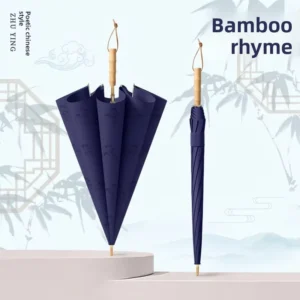 Color-Changing Artistic Ancient-Style Bamboo Handle Gift Umbrella Custom Logo Straight Design 8