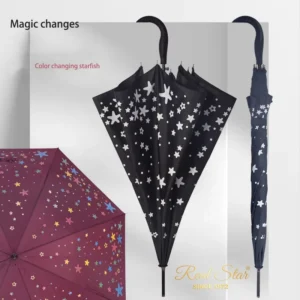 Color Changing Auto Open Stick Umbrella Water Change Color Umbrella