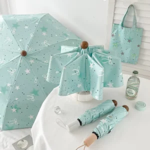 Color Changing Full-Automatic Dual-Use Women’s Small Portable UV-Proof Folding Sun Umbrella 8 Ribs 8K