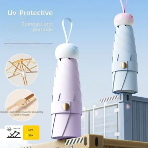 Color Coated Sun Rain Dual Use Umbrella, UV Protection Mini Portable Capsule Umbrella, Cute Aesthetic Girls Style