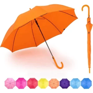 Color Fiber Straight Umbrella J-Handle Hotel Advertising Gift Umbrella