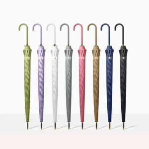 Colorful 23-Inch 16-Rib Fiberglass Straight Stick Umbrella With Your Logo