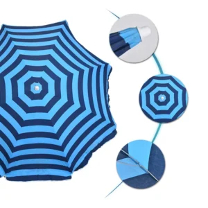 Colorful Beach Parasol Garden Beach Umbrella Heavy Duty Windproof Tilt