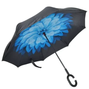Colorful Car Umbrella Double Layer Inverted Reverse C Handle Umbrella With Logo