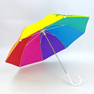 Colorful Children’s Umbrella Lightweight Wind and Rain Protection Easy Open and Close J-Hook Handle Outdoor Portable