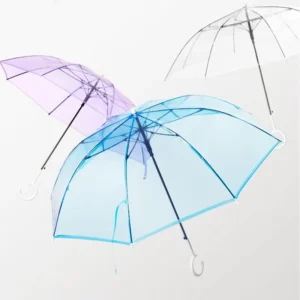 Colorful Clear POE Straight Umbrella Custom Sun and Rain Umbrella