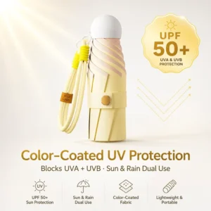 Colorful Coating Women’s Five-folding Fiberglass Manual Sunshade Umbrella UV Protection Mini Travel Business Gift Custom Logo