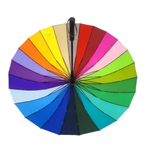 Colorful Golf Straight Auto Open 30″ 16K 130cm Extra Large Fiberglass Ribs Windproof 190T Pongee Golf Umbrella for Business