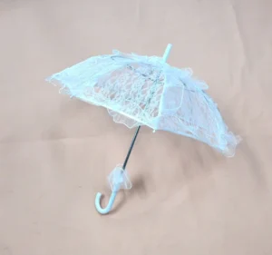 Colorful Lace Lightweight Elegant Bridal Wedding Photography Dance Party Decoration Hook Handle Parasol Umbrella