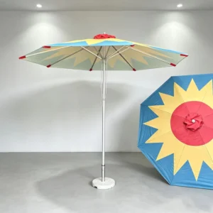 Colorful Outdoor Patio Market Umbrella with Sun Pattern Heavy Duty Aluminum Pole Garden Parasol for Backyard Pool Beach