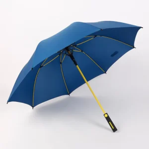Colorful-Rib Windproof Straight Umbrella with Reinforced Frame, 27-Inch Fully Automatic Opening