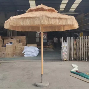 Commercial Aluminum Pole Outdoor Thatch Beach Straw Umbrella