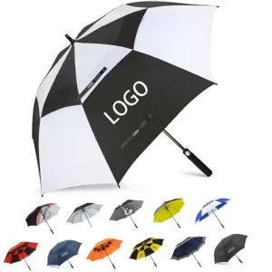 Commercial Auto-Open Vented RPET Double-Layer Windproof Waterproof Golf Umbrella Custom Logo