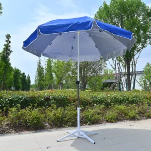 Commercial Beach Umbrella Outdoor Waterproof Sunshade Colorful Striped Patio Parasol Steel Frame Custom Logo