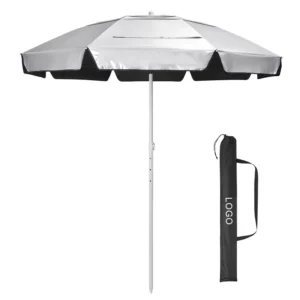 Commercial Black High Quality Wind Resistant UV Protection Beach Umbrella Outdoor Travel