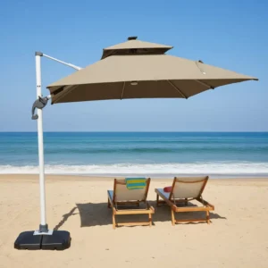 Commercial Cantilever Umbrella Windproof Outdoor Offset Umbrella for Patio Garden Beach Hotel Adjustable Hanging Sun Shade