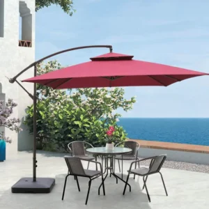 Commercial Foldable Outdoor Banana Style Sunshade Umbrella for Cafes Beaches and Patios