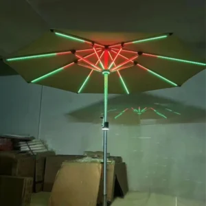 Commercial Grade Modern Center Pole Patio Umbrella Thick Aluminum Frame Waterproof Outdoor Parasol Crank Lift