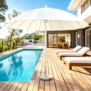 Commercial Heavy-Duty Waterproof Outdoor Patio Umbrella and Sun Parasol for Residential Villas, Pools and Backyards